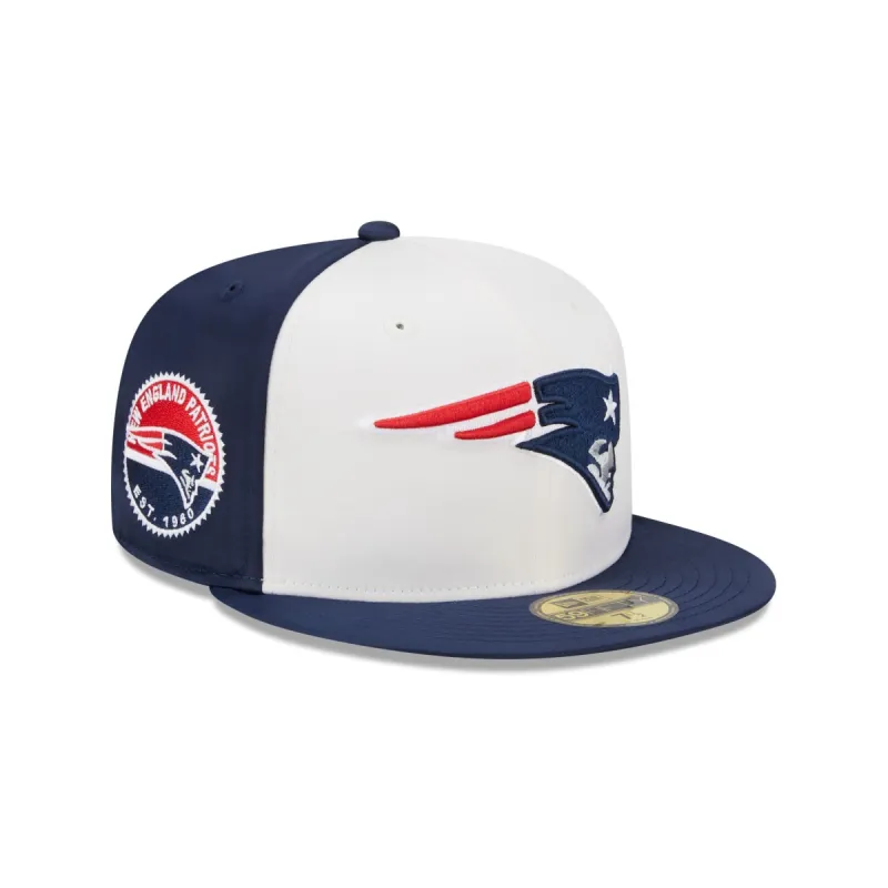 New England Patriots Throwback Satin 59FIFTY Fitted Hat sold by New Era