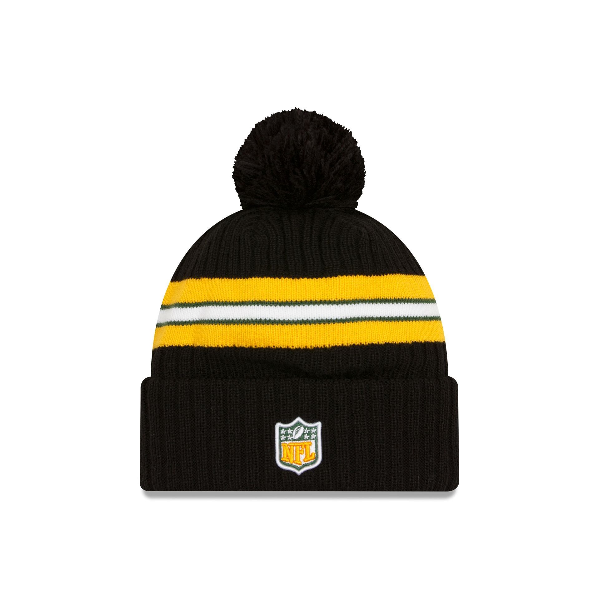 Green Bay Packers 2023 Cold Weather Black Pom Knit Hat sold by New Era product image thumbnail 2