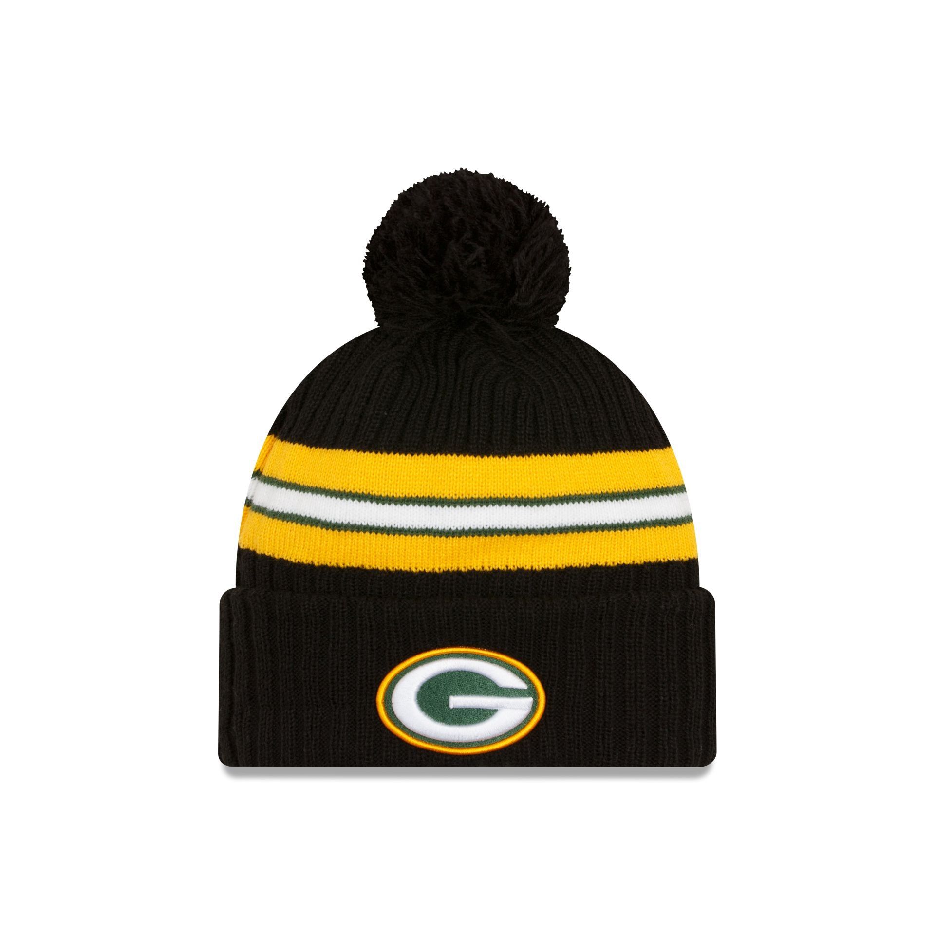 Green Bay Packers 2023 Cold Weather Black Pom Knit Hat sold by New Era