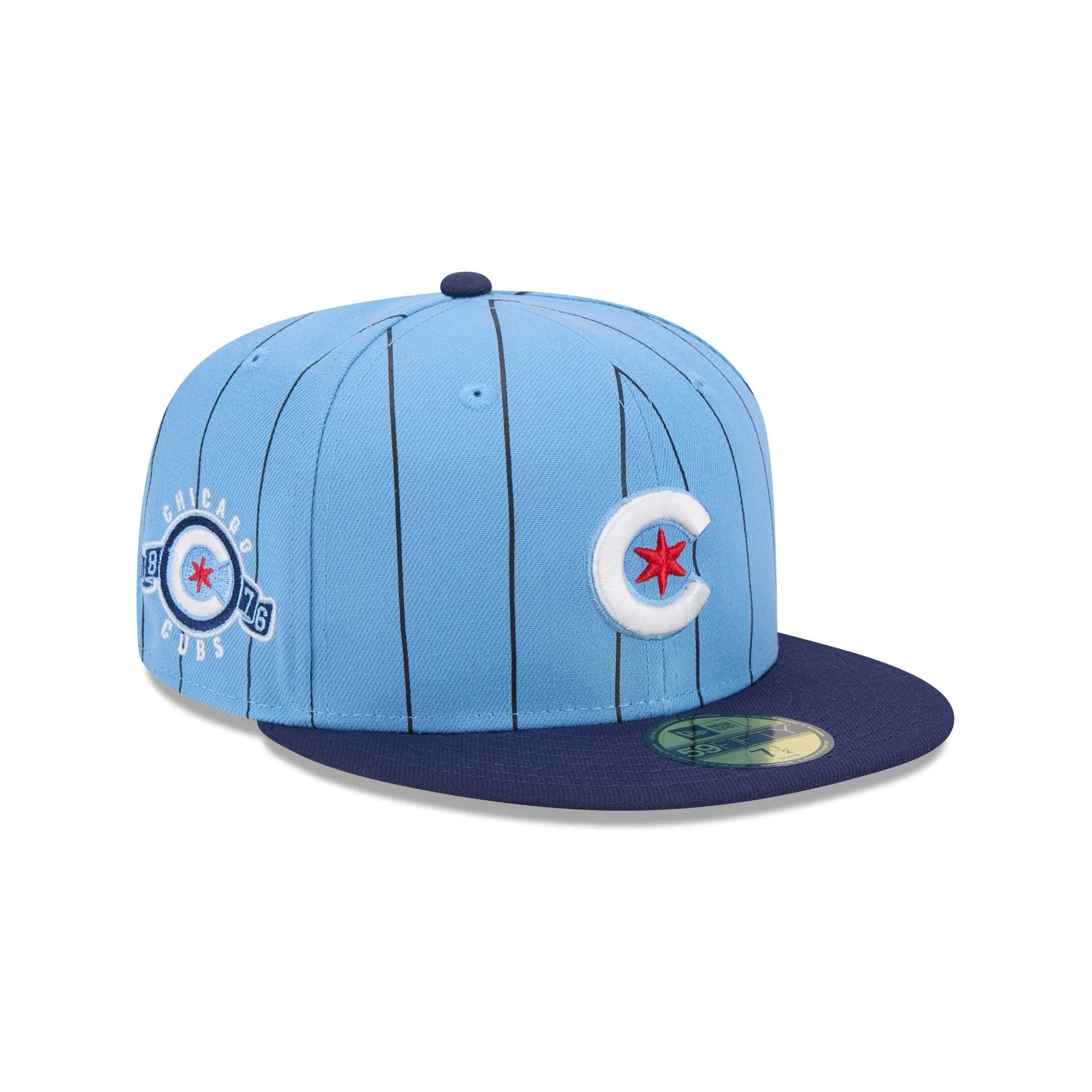 Chicago Cubs Throwback Pinstripe 59FIFTY Fitted Hat sold by New Era