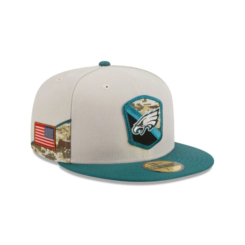 Philadelphia Eagles 2023 Salute to Service 59FIFTY Fitted Hat made by New Era