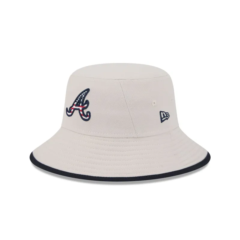 Atlanta Braves Independence Day 2024 Stretch Bucket Hat sold by New Era