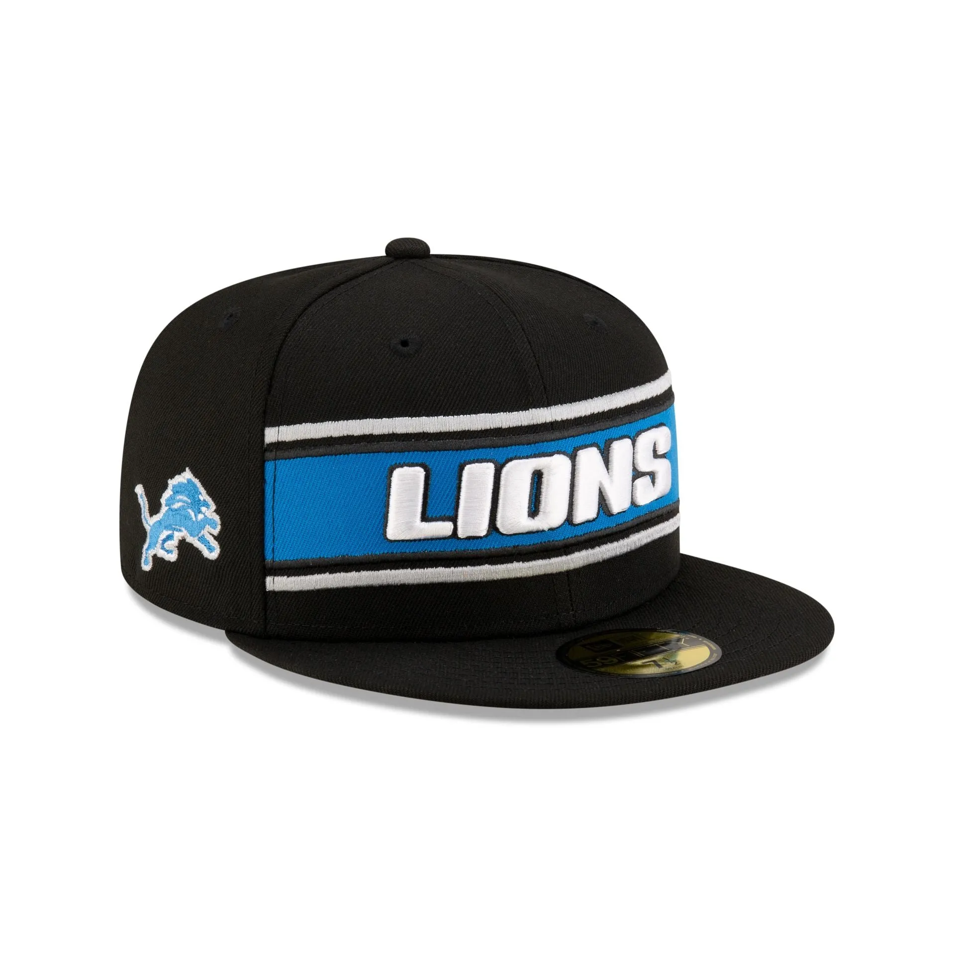 Detroit Lions 2024 Sideline Black 59FIFTY Fitted Hat sold by New Era