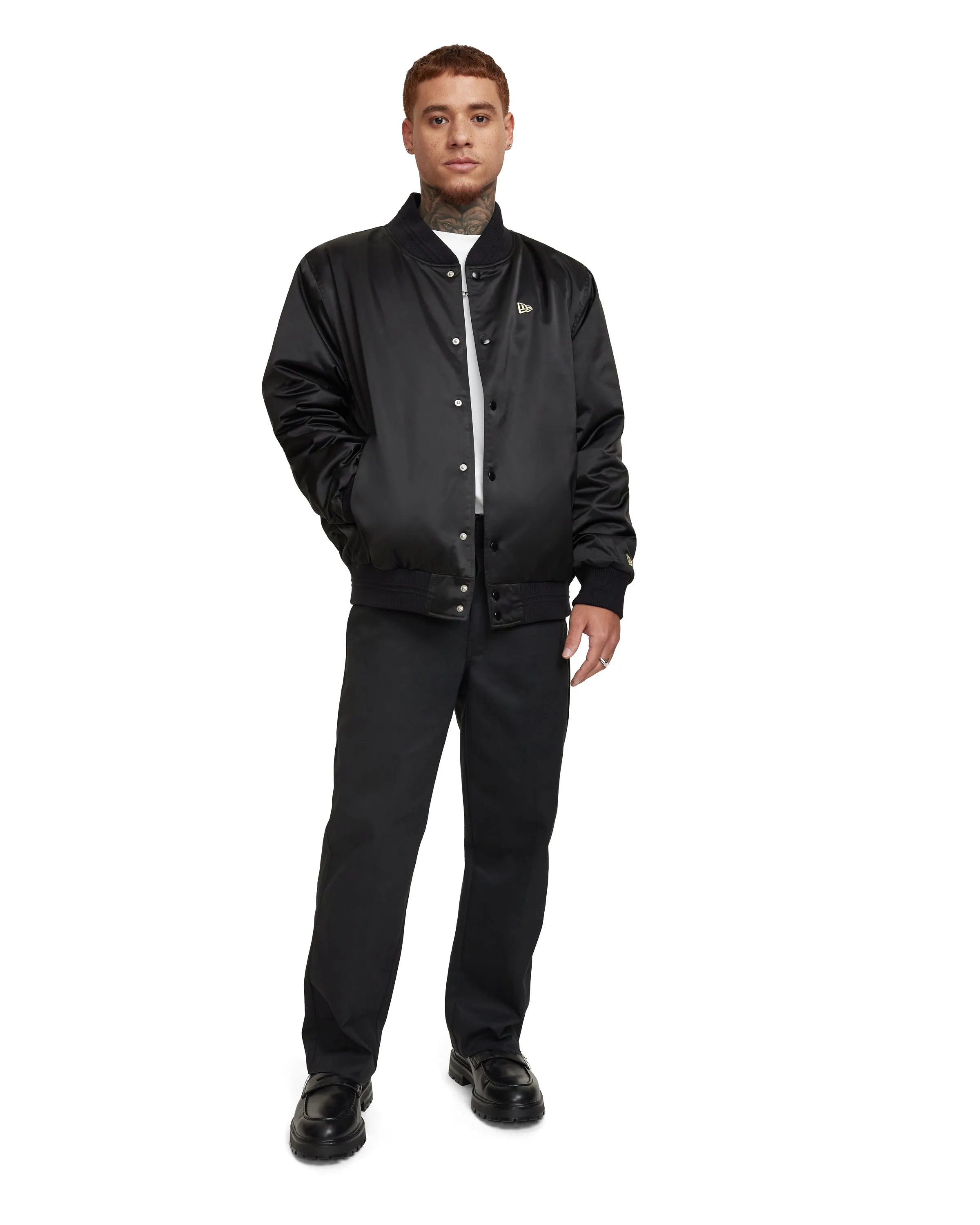 New Era Cap Essential Black Satin Bomber Jacket sold by New Era product image thumbnail 4