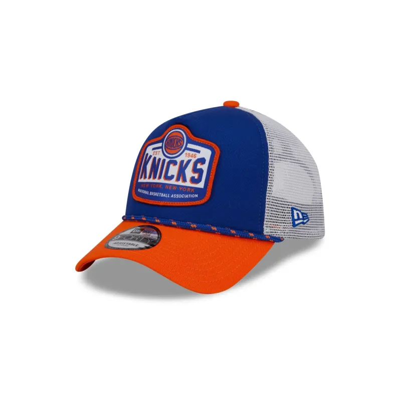 New York Knicks 2024 Rally Drive 9FORTY A-Frame Trucker Hat sold by New Era