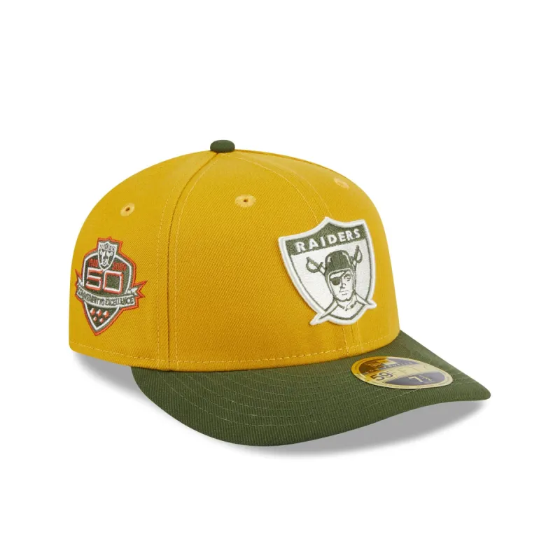 Las Vegas Raiders Cinnamon Sage Low Profile 59FIFTY Fitted Hat sold by New Era