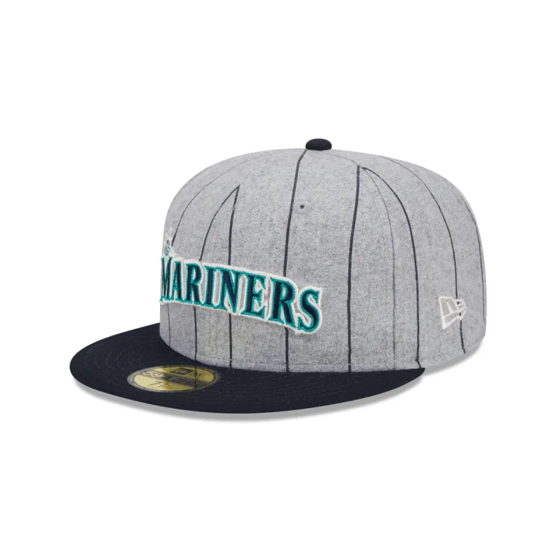 Seattle Mariners Heather Pinstripe 59FIFTY Fitted Hat sold by New Era
