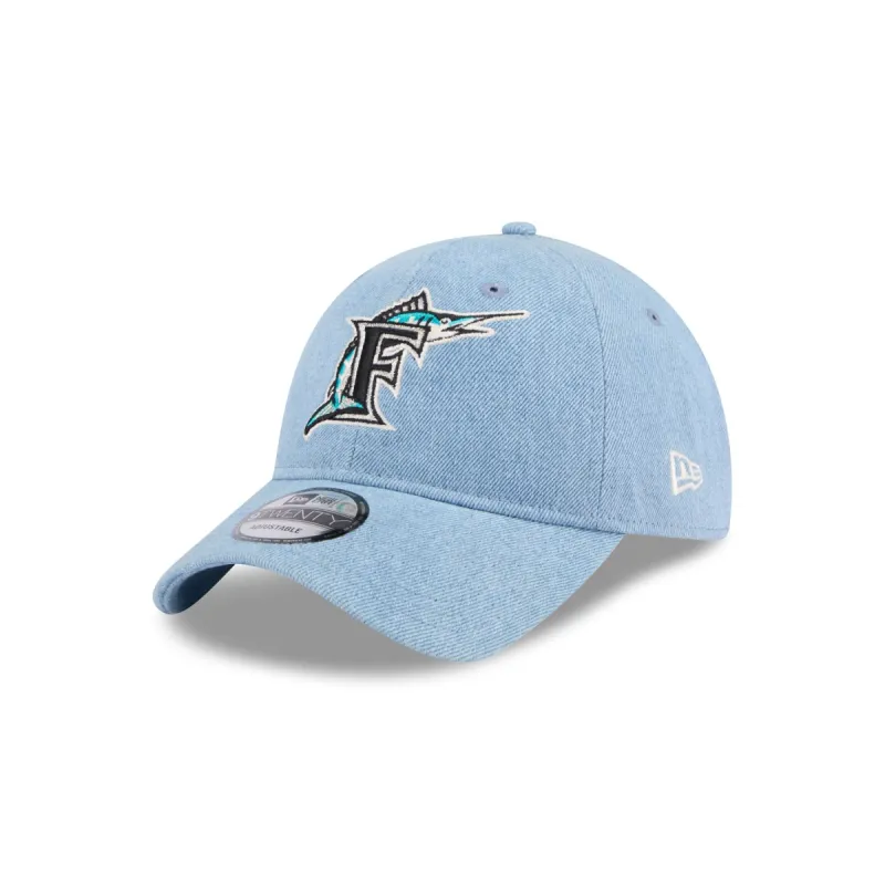 Miami Marlins Washed Denim 9TWENTY Adjustable Hat sold by New Era