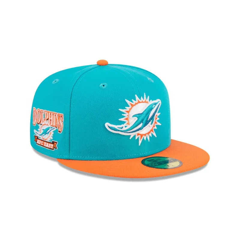 Miami Dolphins Throwback Hidden 59FIFTY Fitted Hat sold by New Era