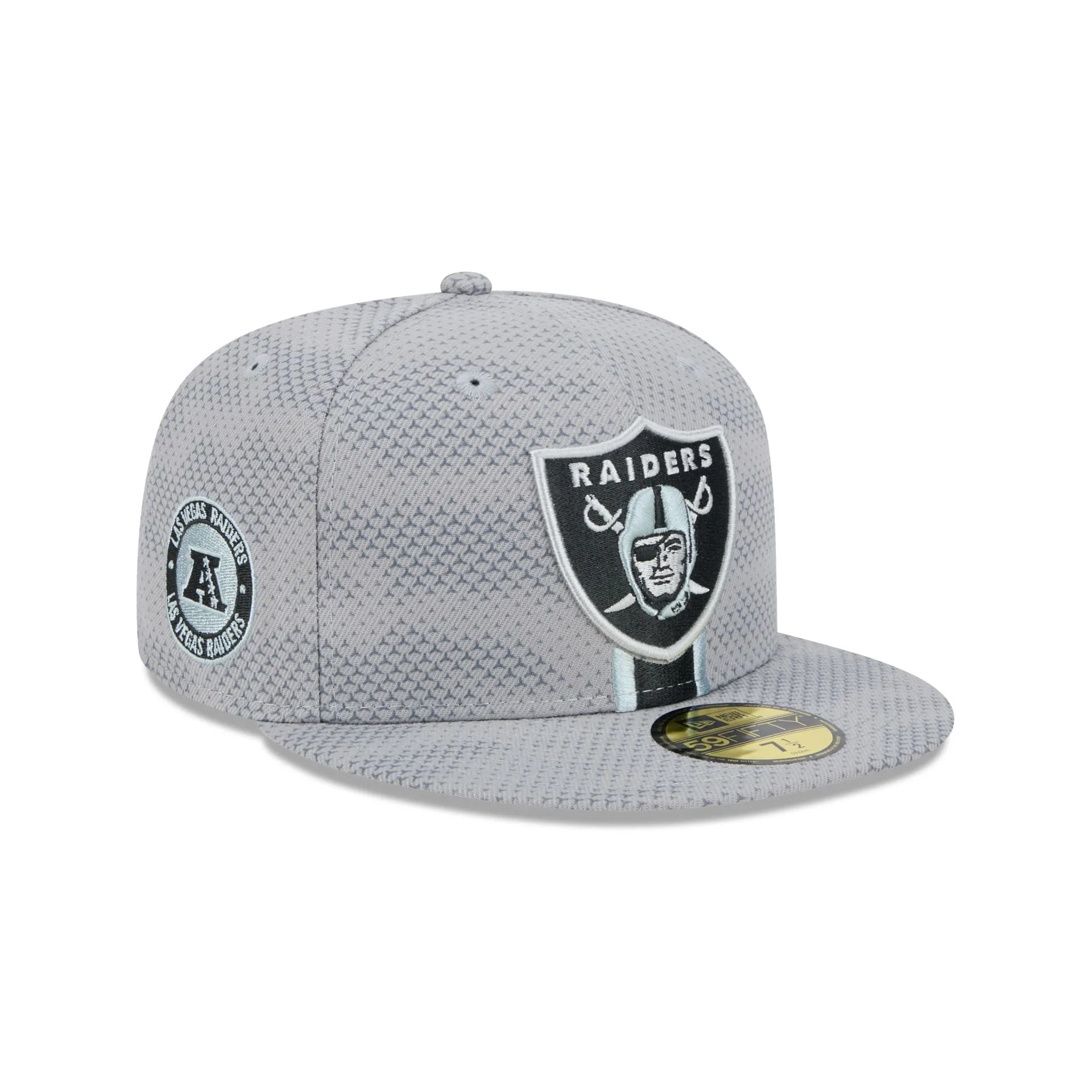 Las Vegas Raiders 2024 Sideline Gray 59FIFTY Fitted Hat sold by New Era
