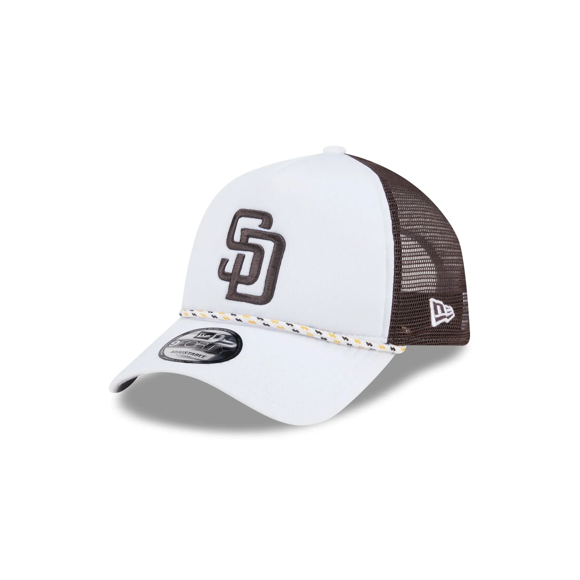 San Diego Padres Court Sport 9FORTY A-Frame Trucker Hat sold by New Era