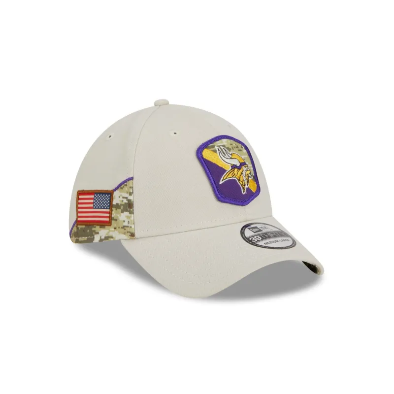 Minnesota Vikings 2023 Salute to Service 39THIRTY Stretch Fit Hat made by New Era