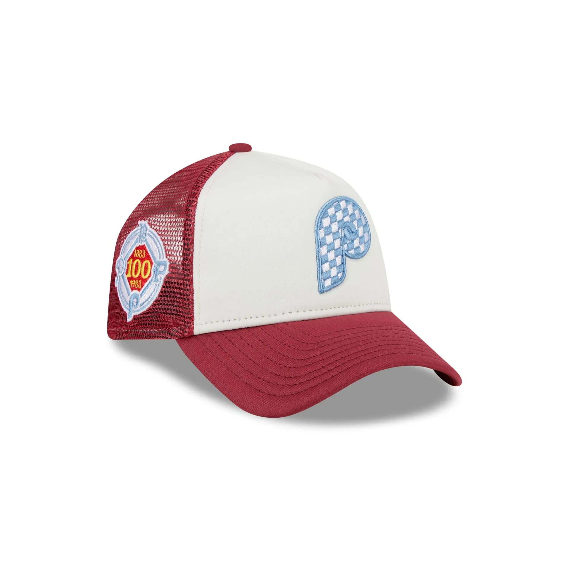 Philadelphia Phillies Checkered Flag 9FORTY A-Frame Trucker Hat sold by New Era