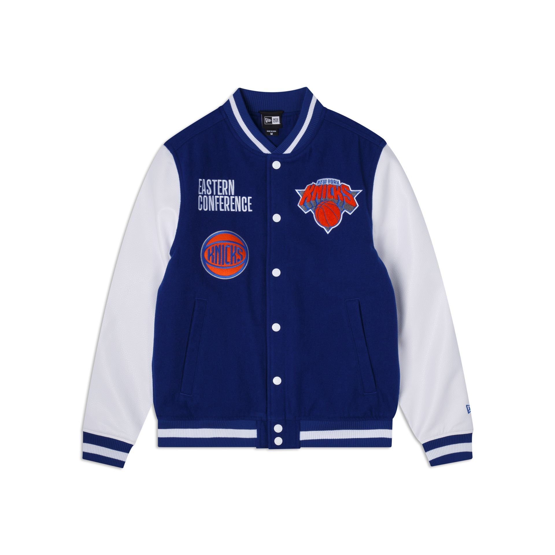 New York Knicks Blue Varsity Jacket sold by New Era