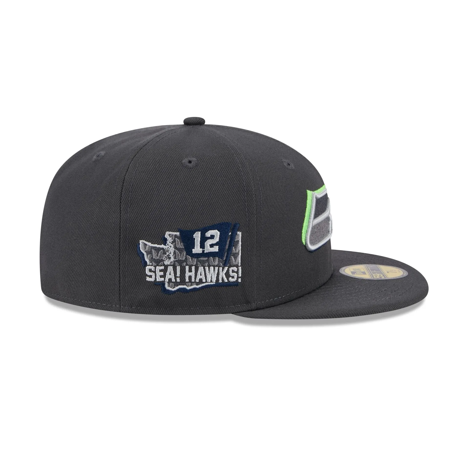 Seattle Seahawks 2024 Draft Gray 59FIFTY Fitted Hat sold by New Era product image thumbnail 4