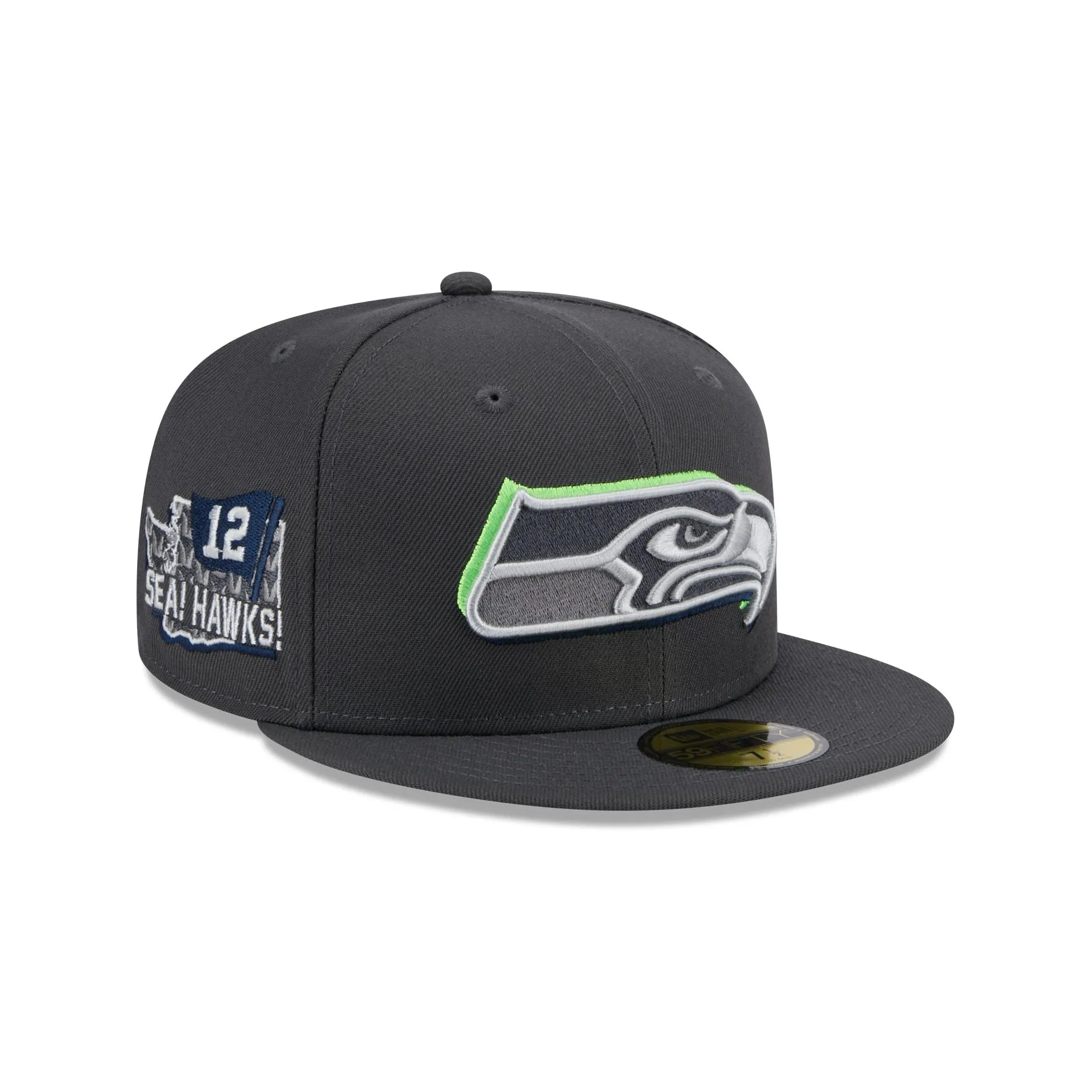 Seattle Seahawks 2024 Draft Gray 59FIFTY Fitted Hat sold by New Era