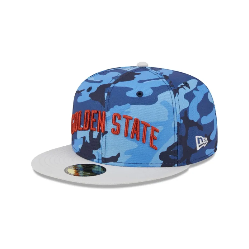 Golden State Warriors Blue Camo 59FIFTY Fitted Hat sold by New Era