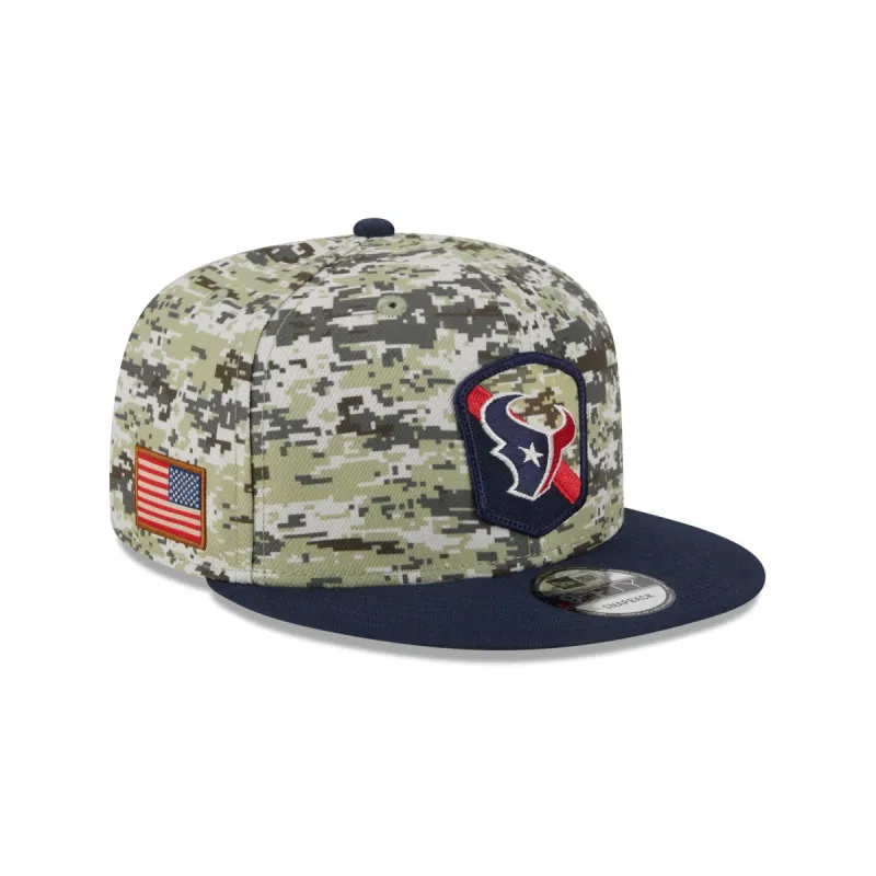 Houston Texans 2023 Salute to Service Camo 9FIFTY Snapback Hat sold by New Era