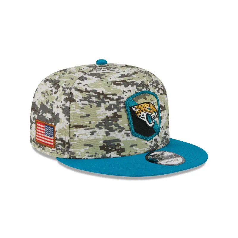 Jacksonville Jaguars 2023 Salute to Service Camo 9FIFTY Snapback Hat sold by New Era