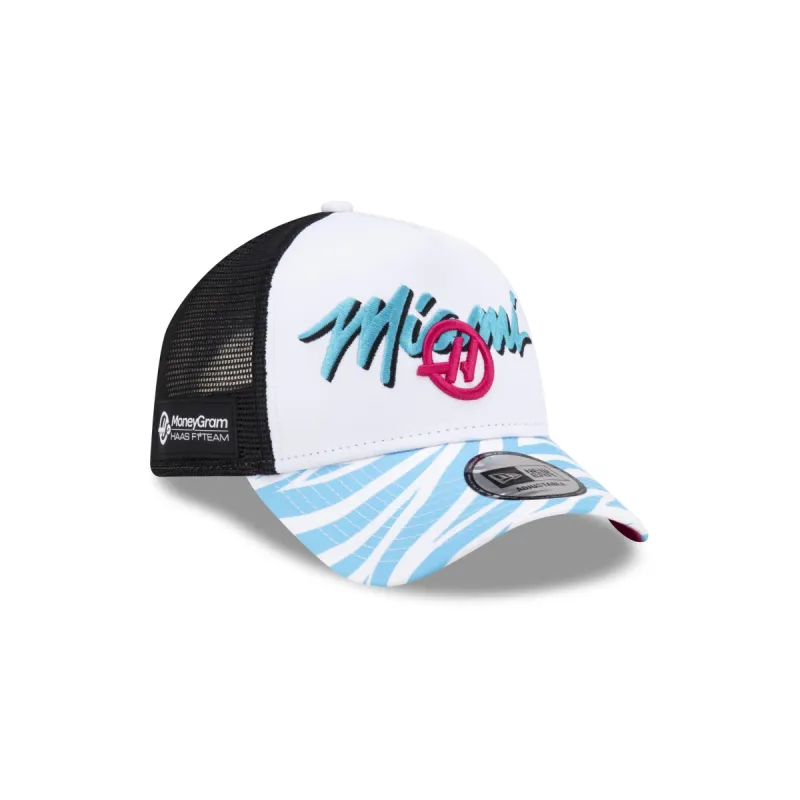 2024 Miami Race Special MoneyGram Haas F1 Team 9FORTY A-Frame Trucker Hat sold by New Era
