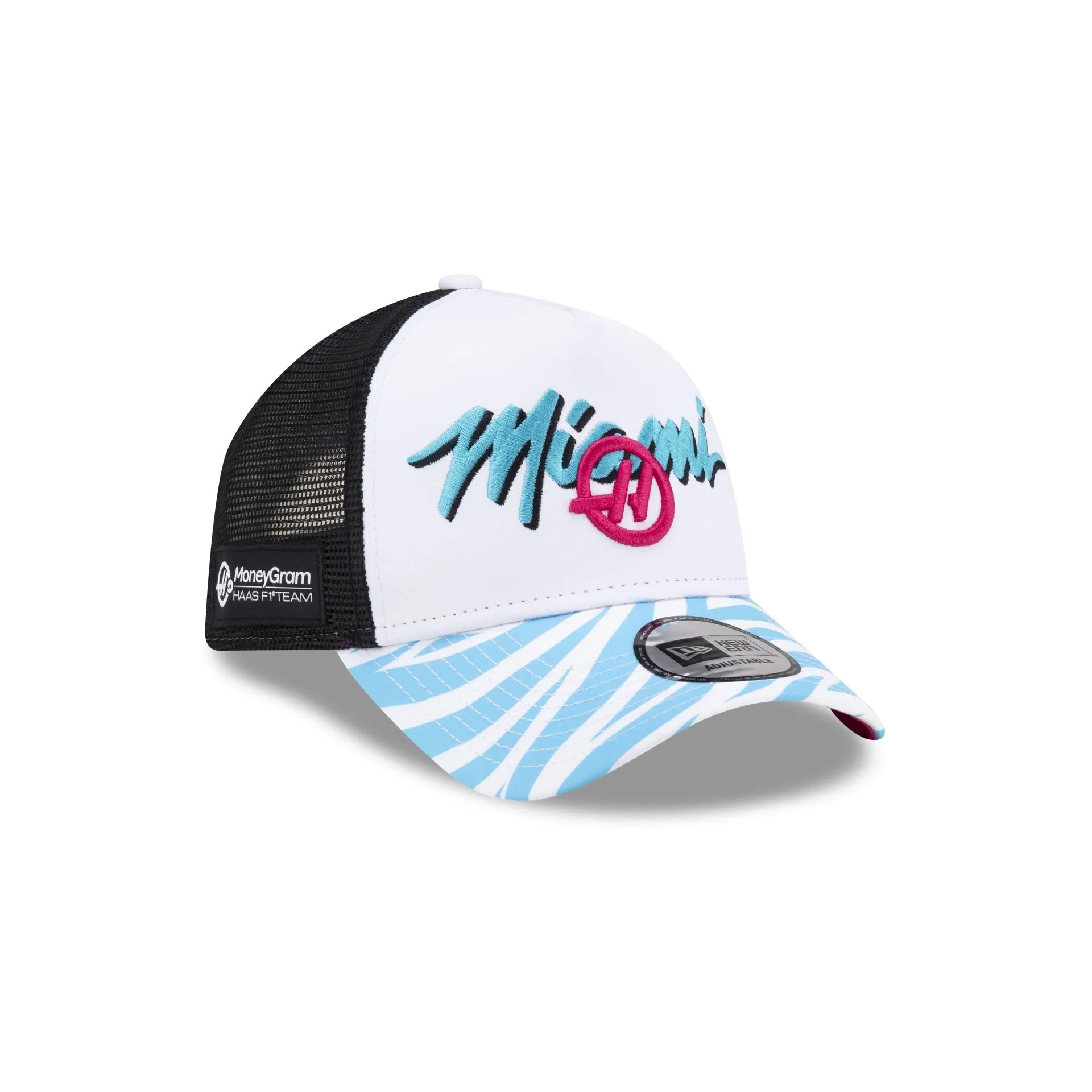 2024 Miami Race Special MoneyGram Haas F1 Team 9FORTY A-Frame Trucker Hat sold by New Era