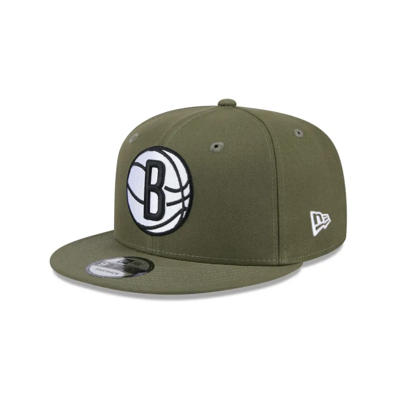 Brooklyn Nets Olive 9FIFTY Snapback Hat sold by New Era