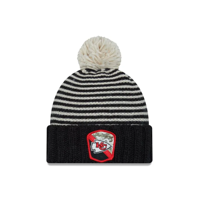 Kansas City Chiefs 2023 Salute to Service Women's Pom Knit Hat sold by New Era