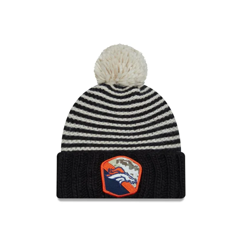 Denver Broncos 2023 Salute to Service Women's Pom Knit Hat sold by New Era