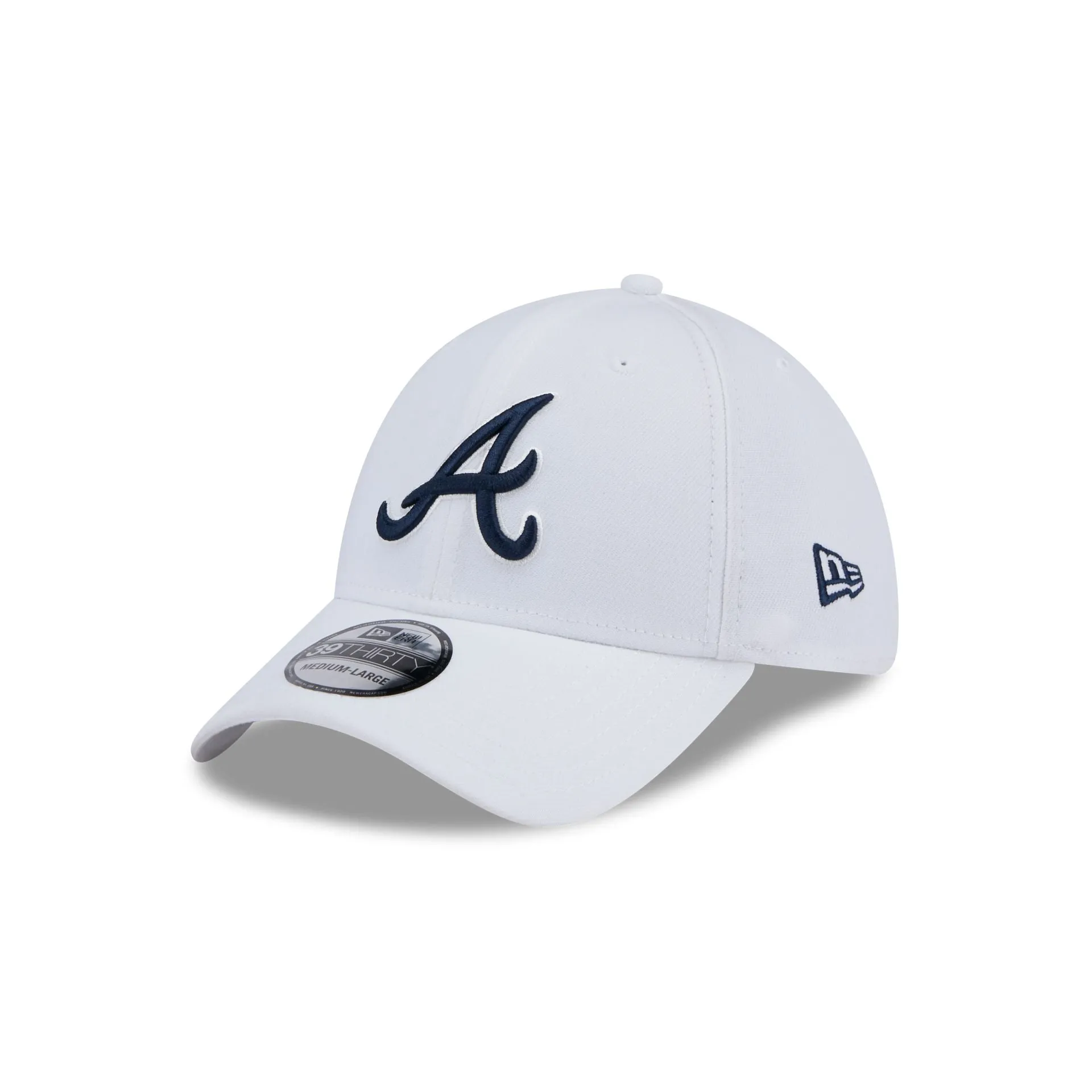Atlanta Braves Optic White 39THIRTY Stretch Fit Hat sold by New Era