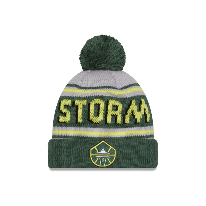 Seattle Storm 2024 Team Pom Knit Hat sold by New Era