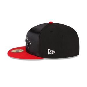 Just Caps Black Satin Los Angeles Angels 59FIFTY Fitted Hat sold by New Era
