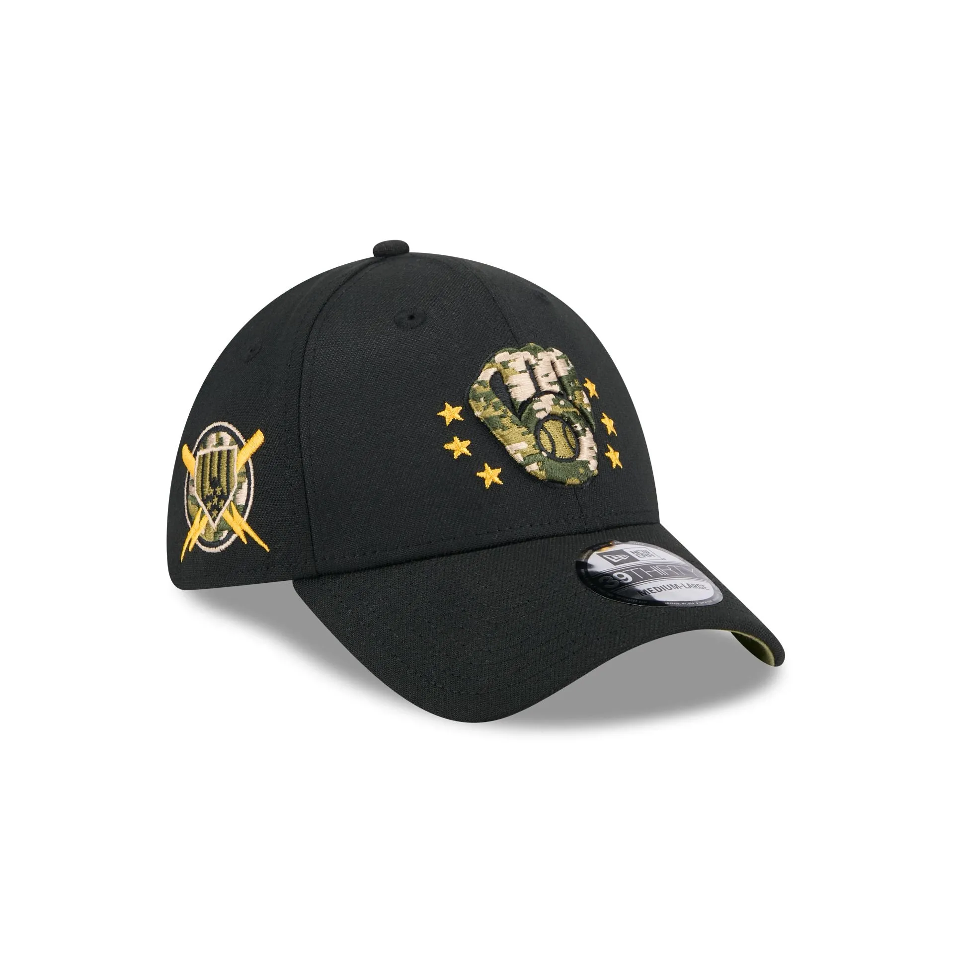 Milwaukee Brewers Armed Forces Day 2024 39THIRTY Stretch Fit Hat sold by New Era
