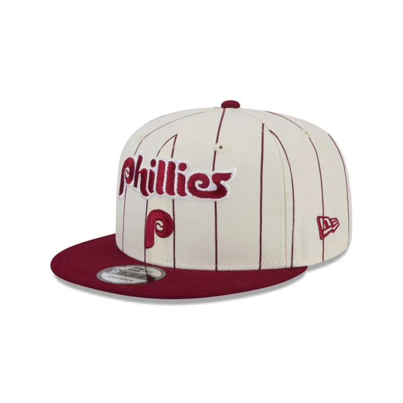 Philadelphia Phillies Jersey Pinstripe 9FIFTY Snapback Hat sold by New Era