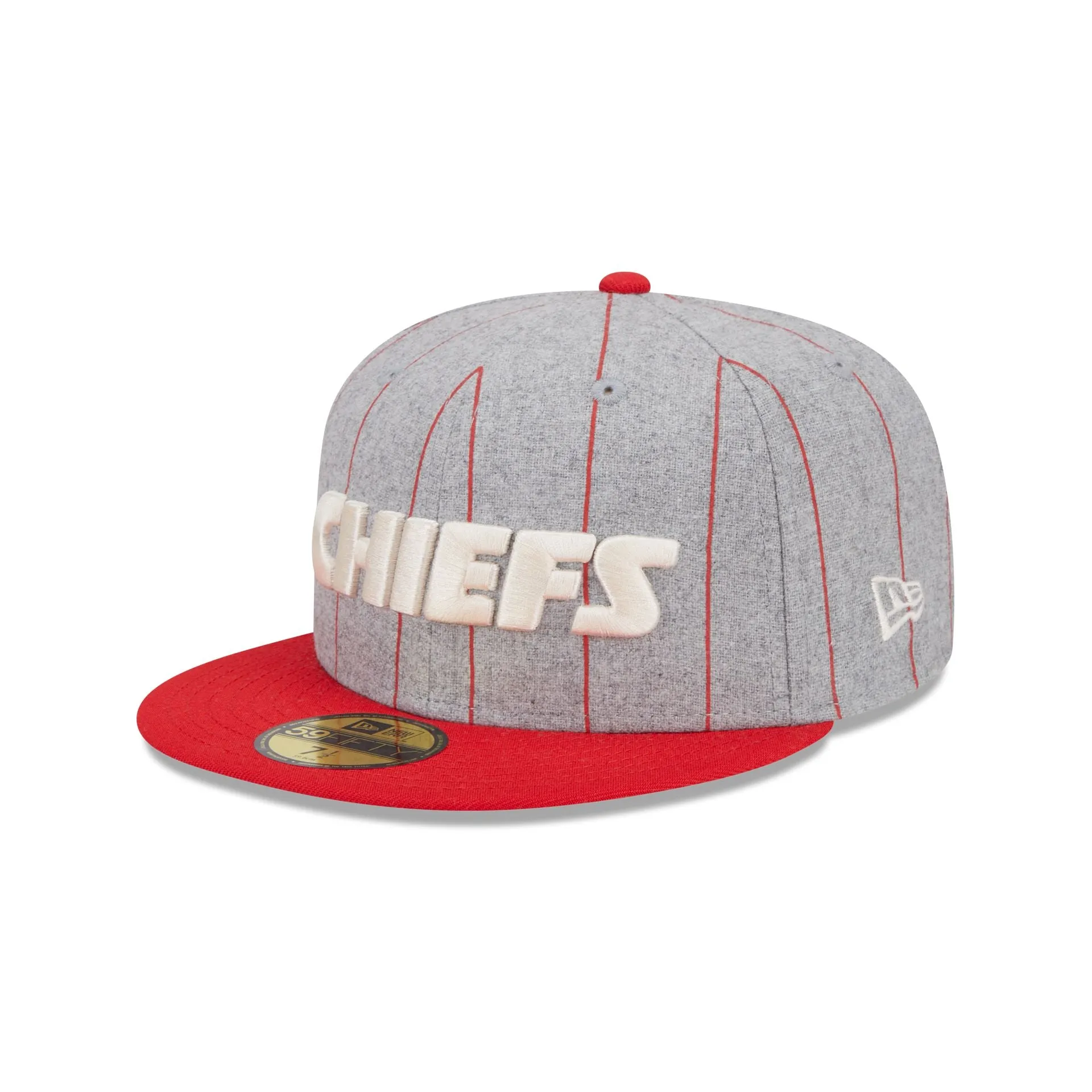 Kansas City Chiefs Heather Pinstripe 59FIFTY Fitted Hat sold by New Era