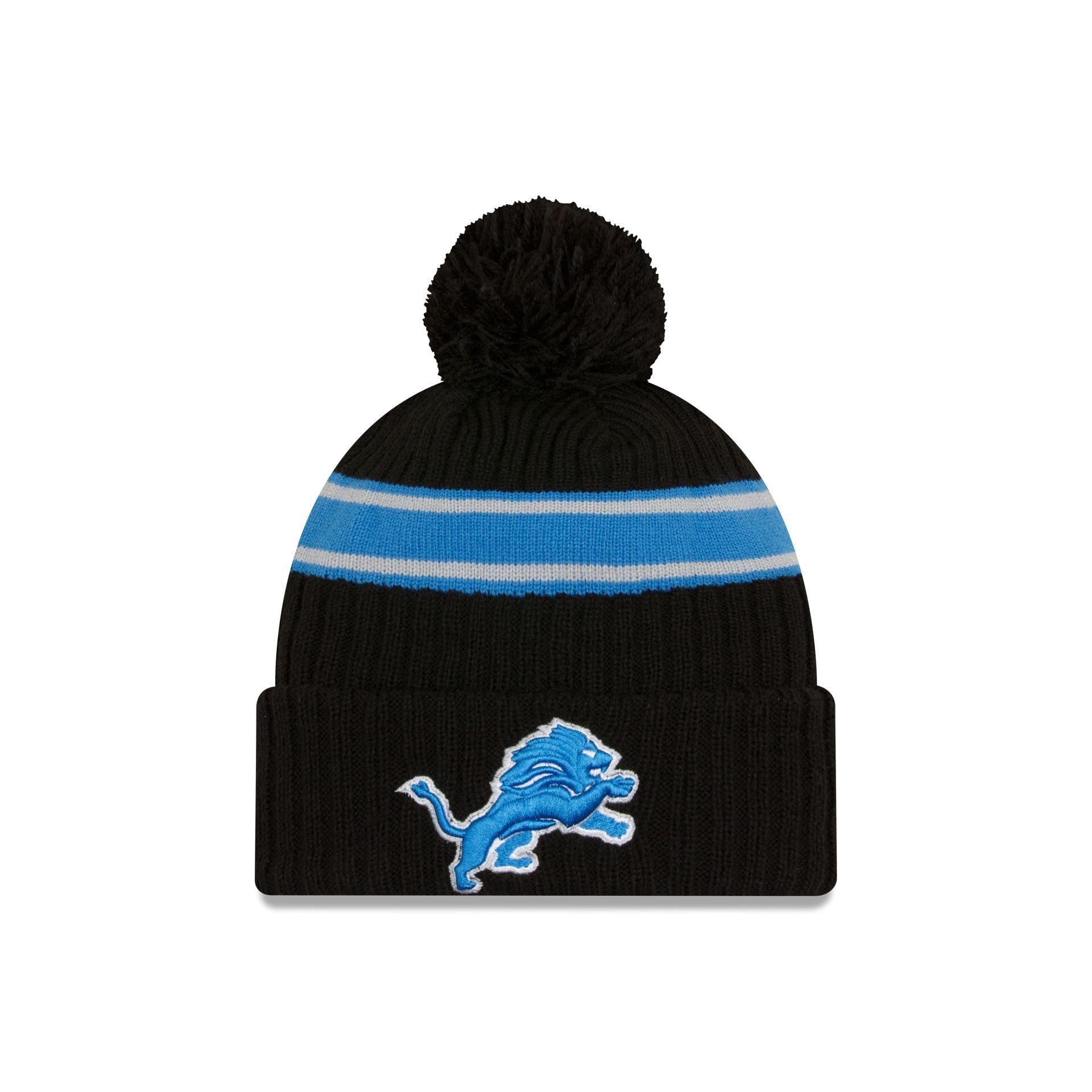 Detroit Lions 2023 Cold Weather Black Pom Knit sold by New Era
