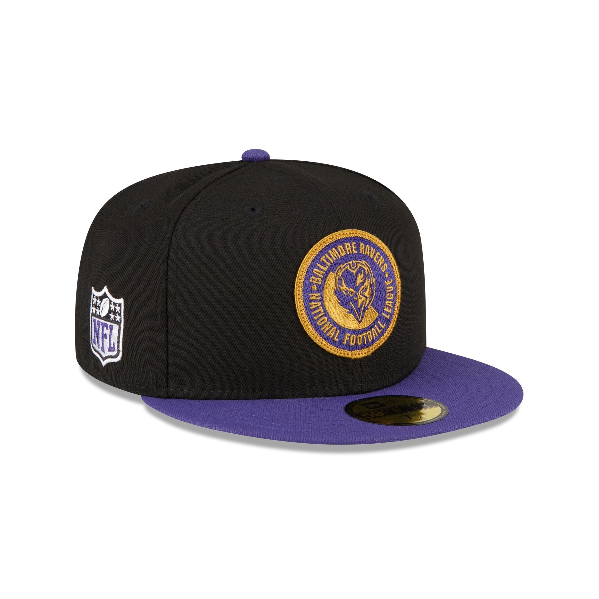 Baltimore Ravens 2023 Sideline Team Patch 59FIFTY Fitted Hat sold by New Era