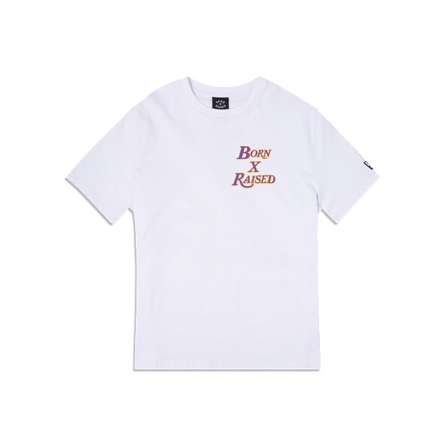 Born x Raised Los Angeles Lakers Logo White T-Shirt sold by New Era