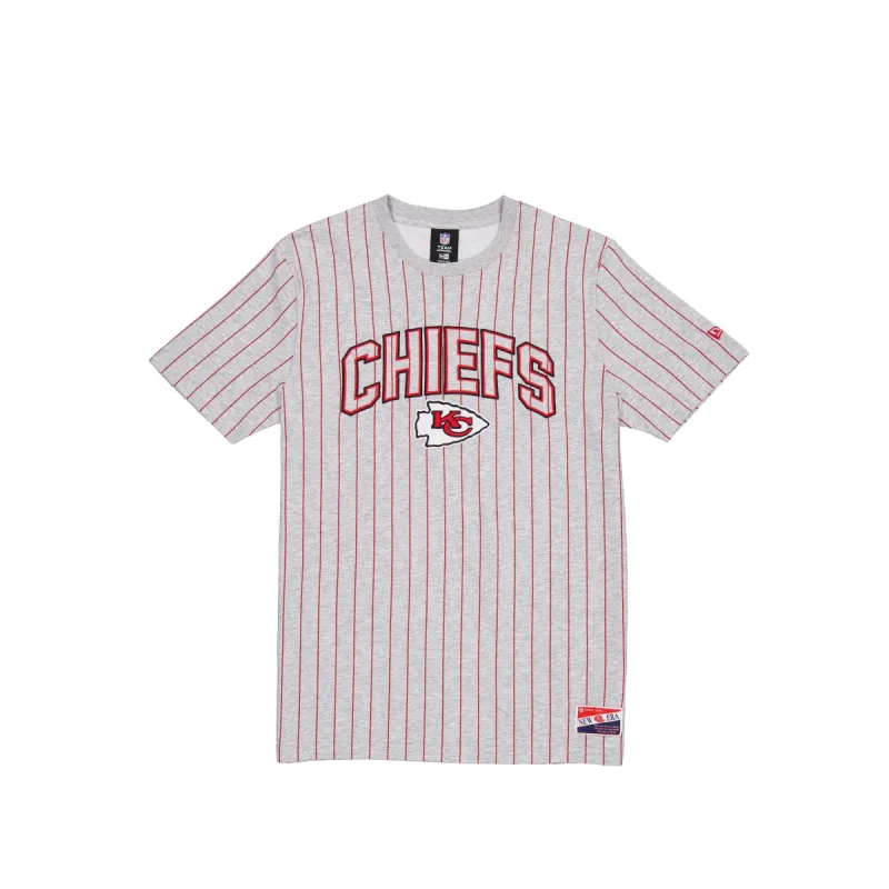 Kansas City Chiefs Throwback Gray Pinstripe T-Shirt sold by New Era