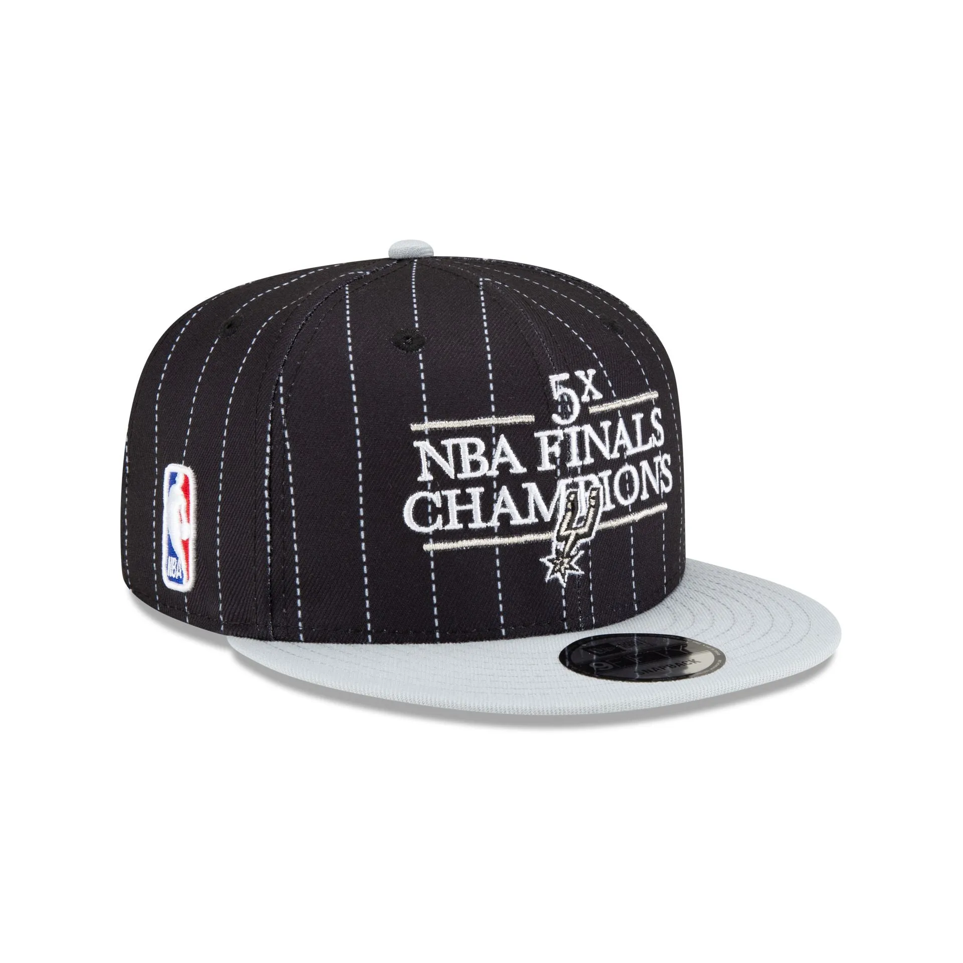 Just Caps NBA Champion Pinstripe San Antonio Spurs 9FIFTY Snapback Hat sold by New Era