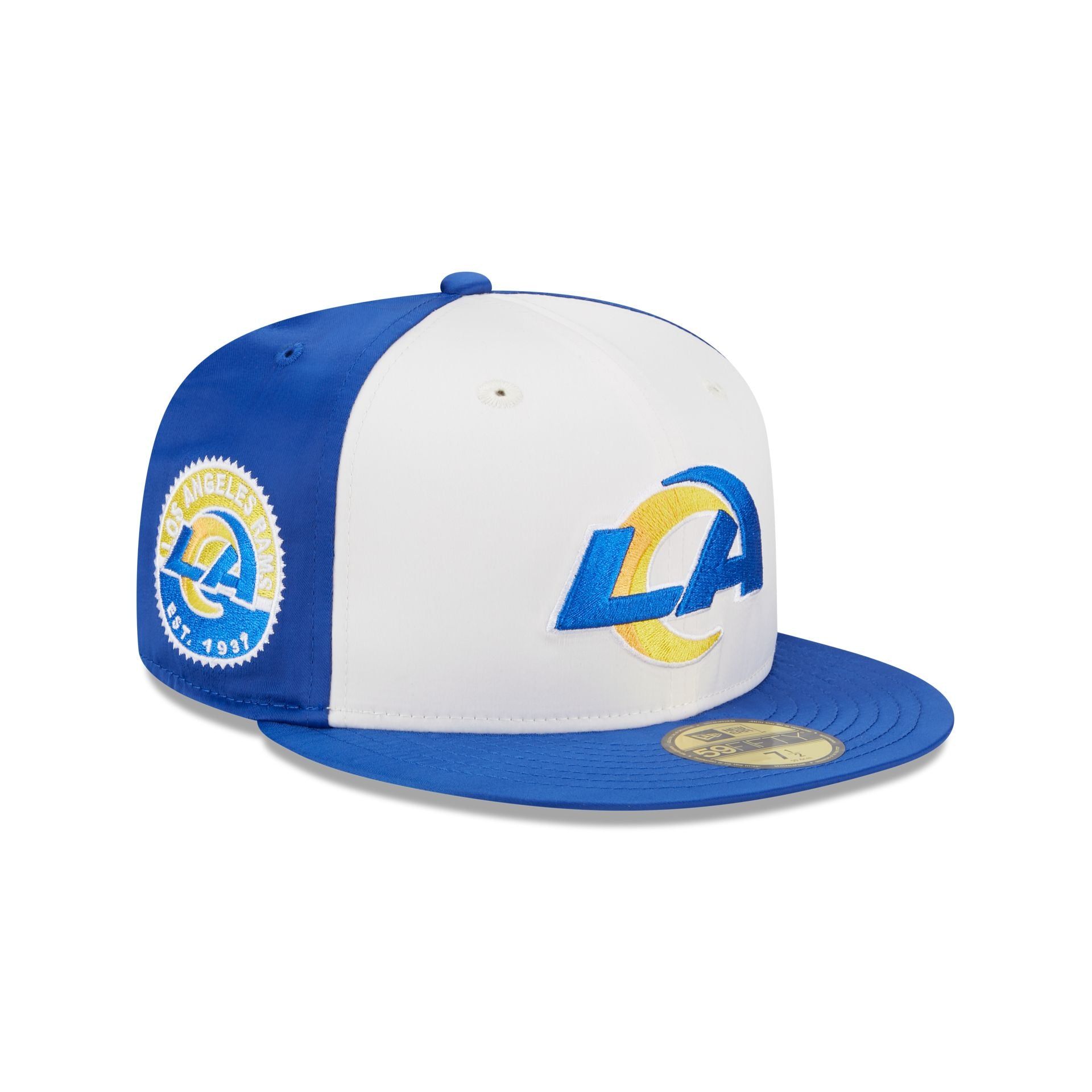 Los Angeles Rams Throwback Satin 59FIFTY Fitted Hat sold by New Era
