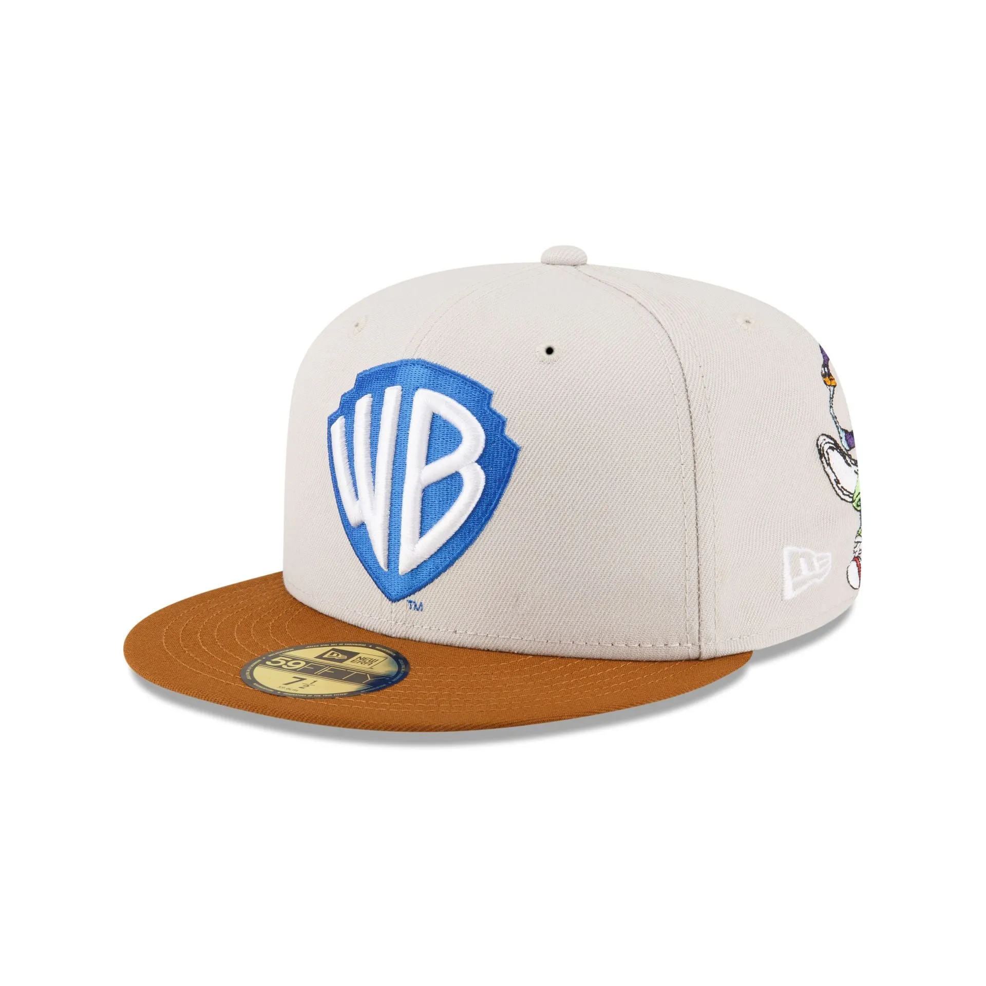 Warner Brothers Shield Pack Cream 59FIFTY Fitted Hat sold by New Era