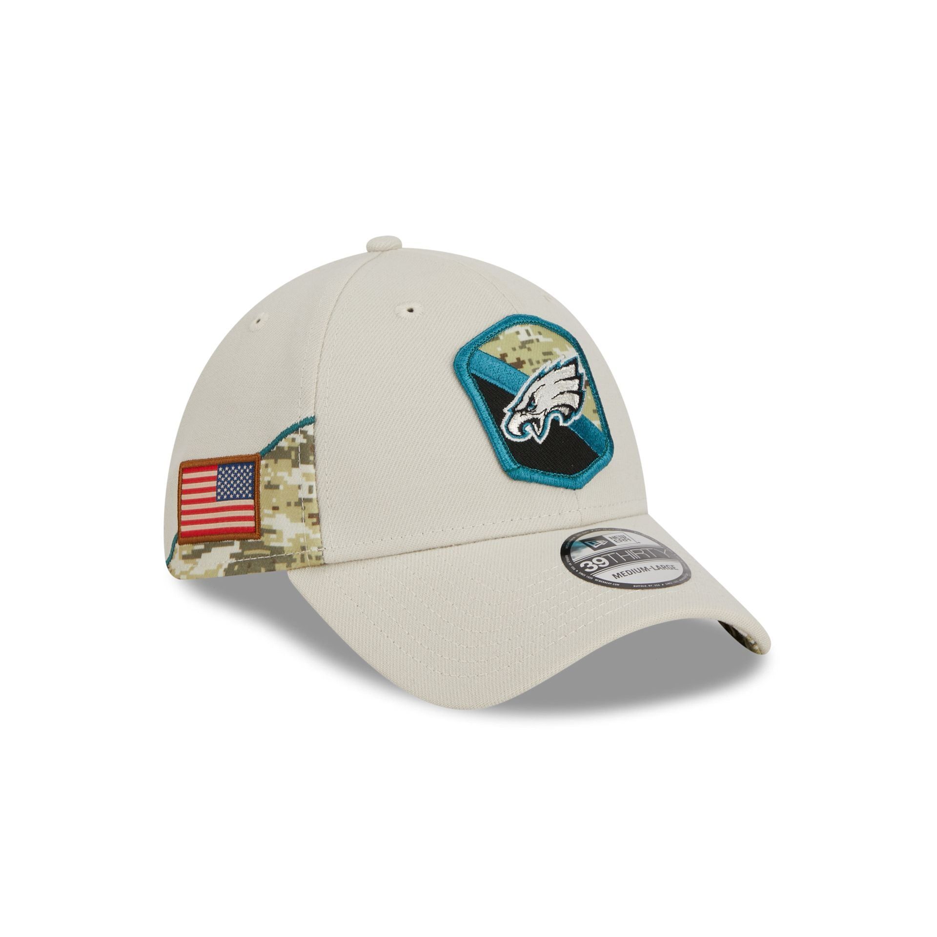 Philadelphia Eagles 2023 Salute to Service 39THIRTY Stretch Fit Hat sold by New Era