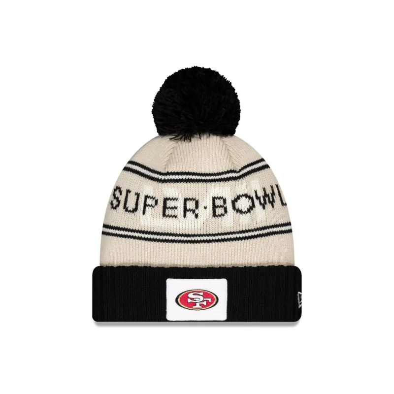San Francisco 49ers Super Bowl LVIII Participation Pom Knit Hat sold by New Era
