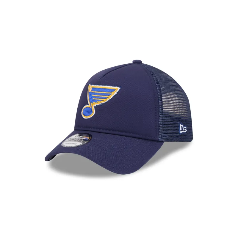 St. Louis Blues 9FORTY A-Frame Trucker Hat sold by New Era