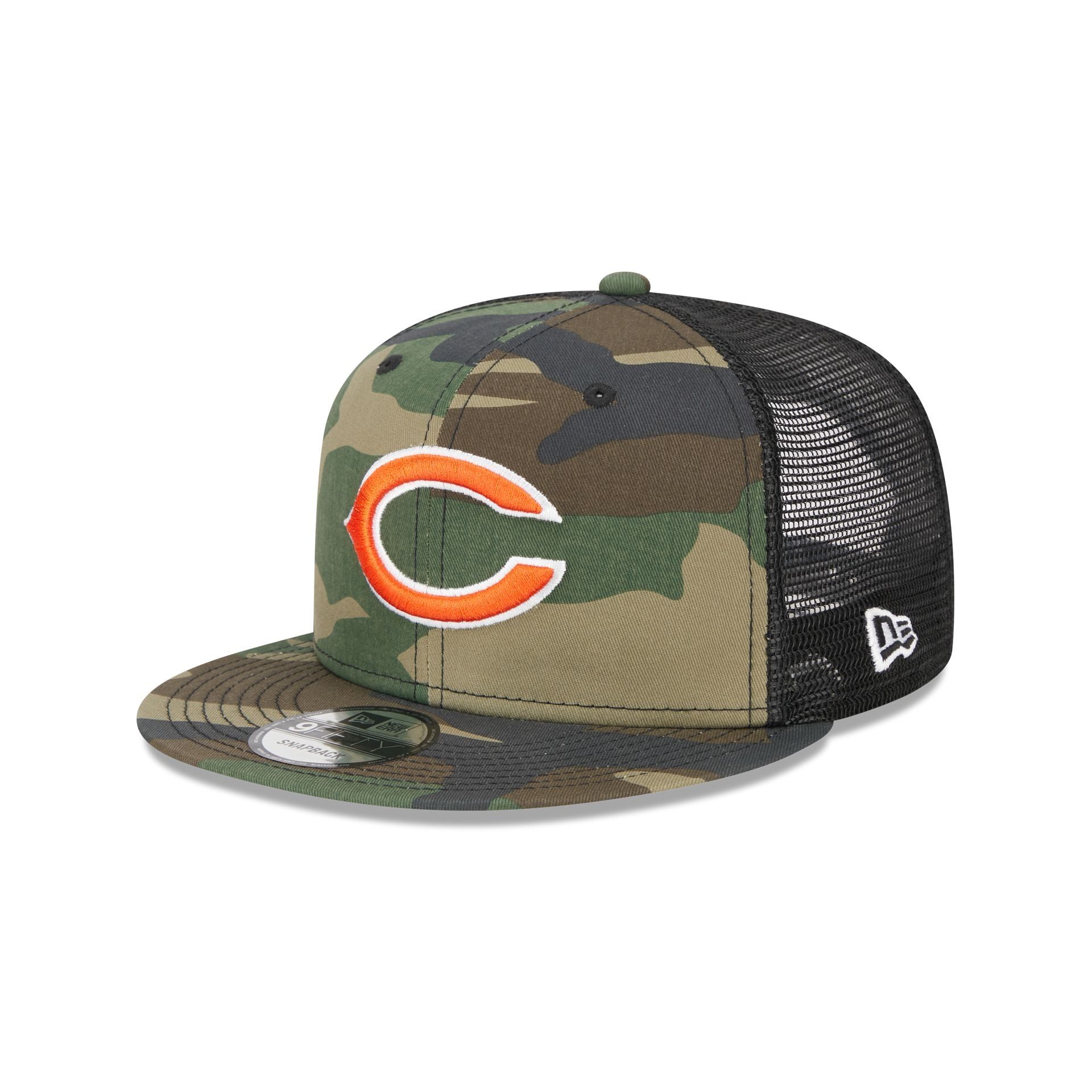 Chicago Bears Camo 9FIFTY Trucker Snapback Hat sold by New Era