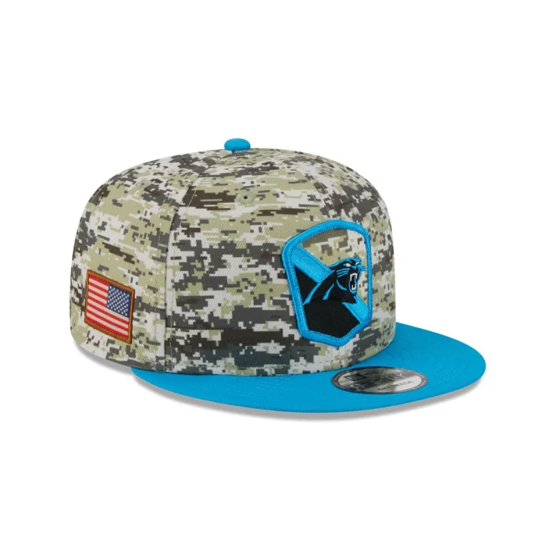 Carolina Panthers 2023 Salute to Service Camo 9FIFTY Snapback Hat sold by New Era