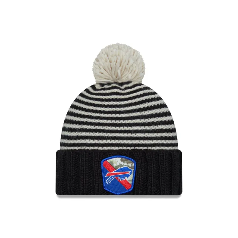 Buffalo Bills 2023 Salute to Service Women's Pom Knit Hat sold by New Era