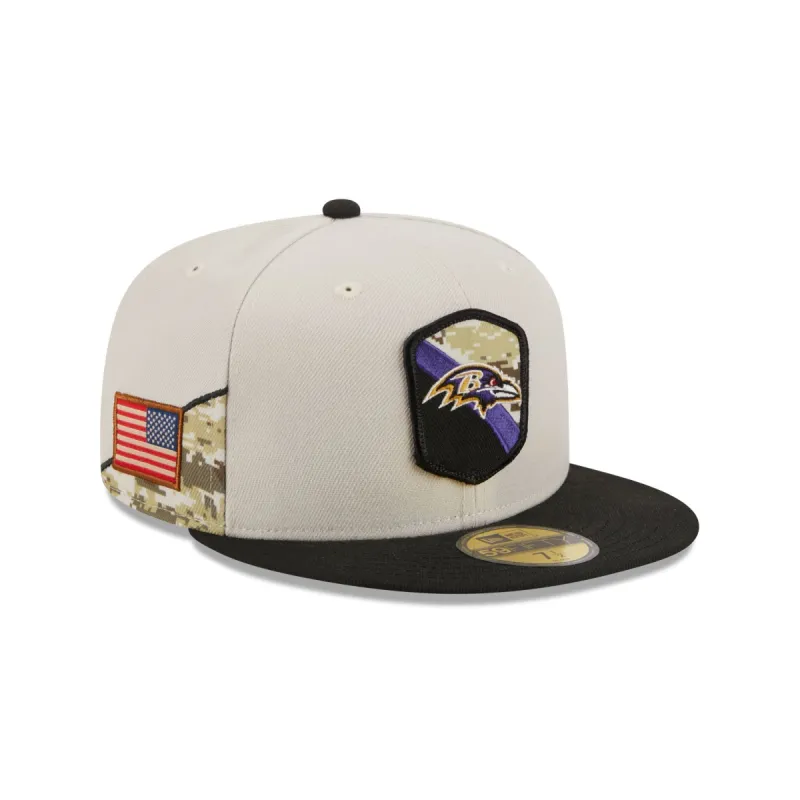 Baltimore Ravens 2023 Salute to Service 59FIFTY Fitted Hat sold by New Era
