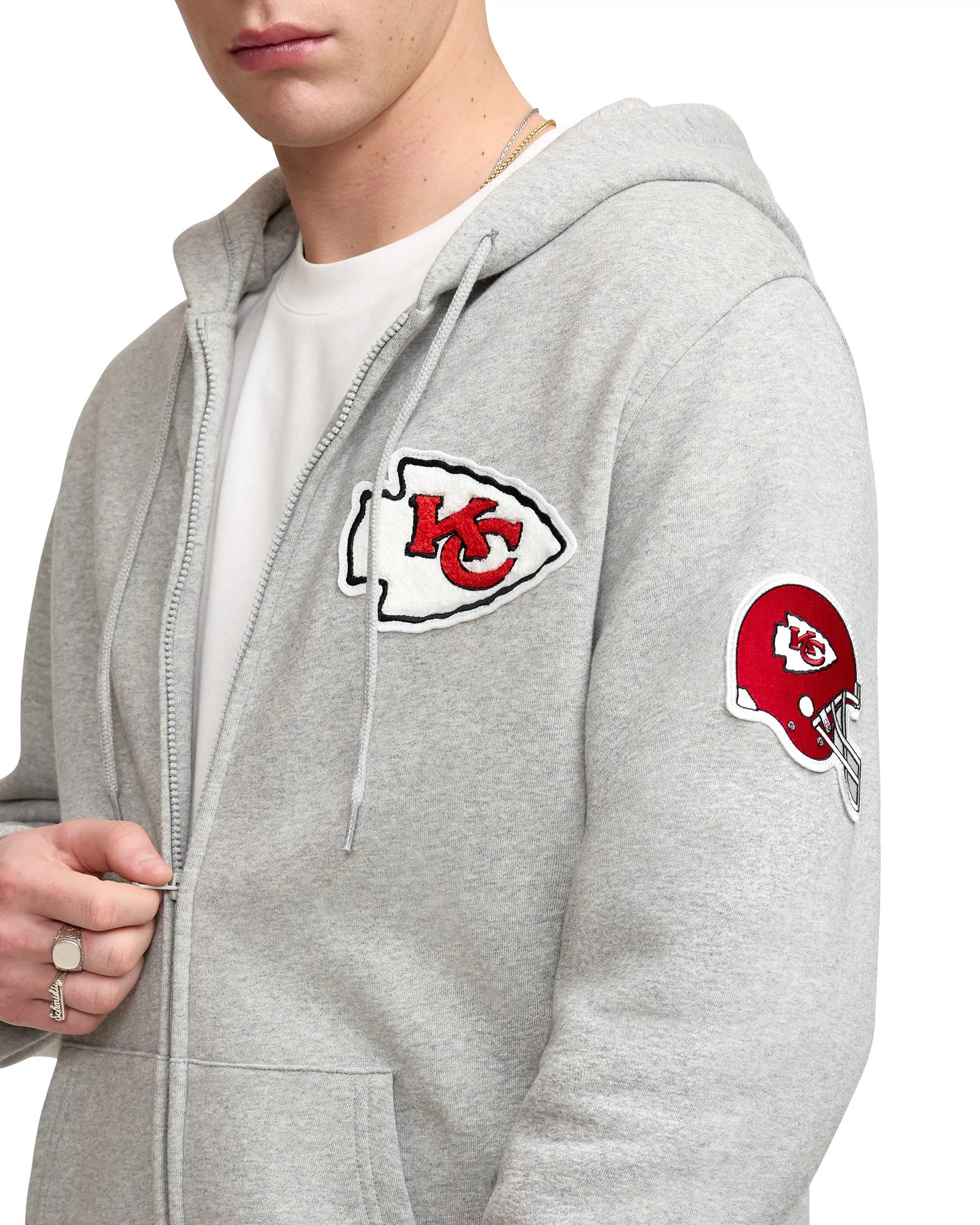 San Francisco 49ers Gray Logo Select Full-Zip Hoodie sold by New Era product image thumbnail 2