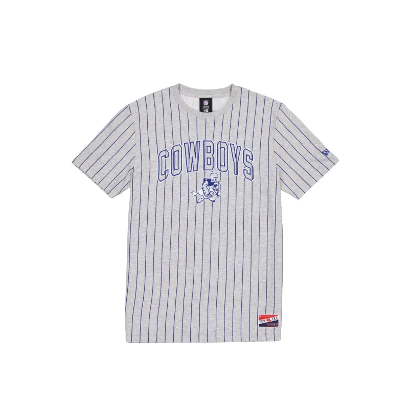 Dallas Cowboys Throwback Gray Pinstripe T-Shirt sold by New Era